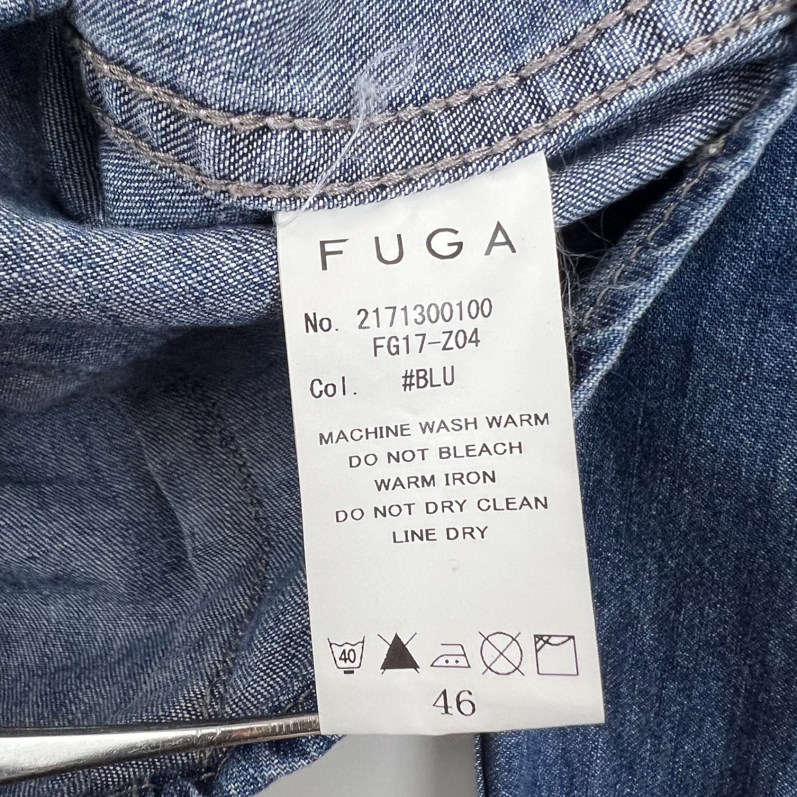 FUGA y2k archive denim western shirts 46 フーガ デニムウエスタン