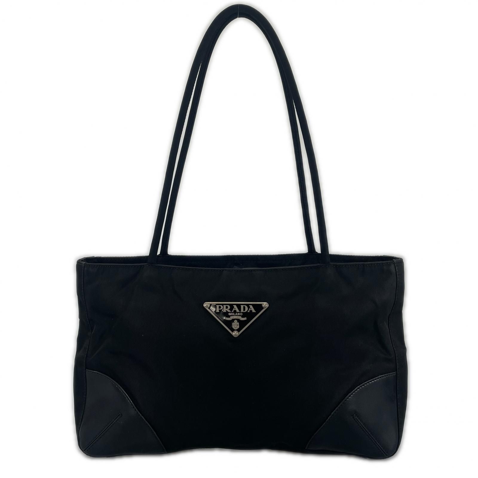 PRADA プラダ トライアングルロゴ トートバッグ ナイロン ブラック 