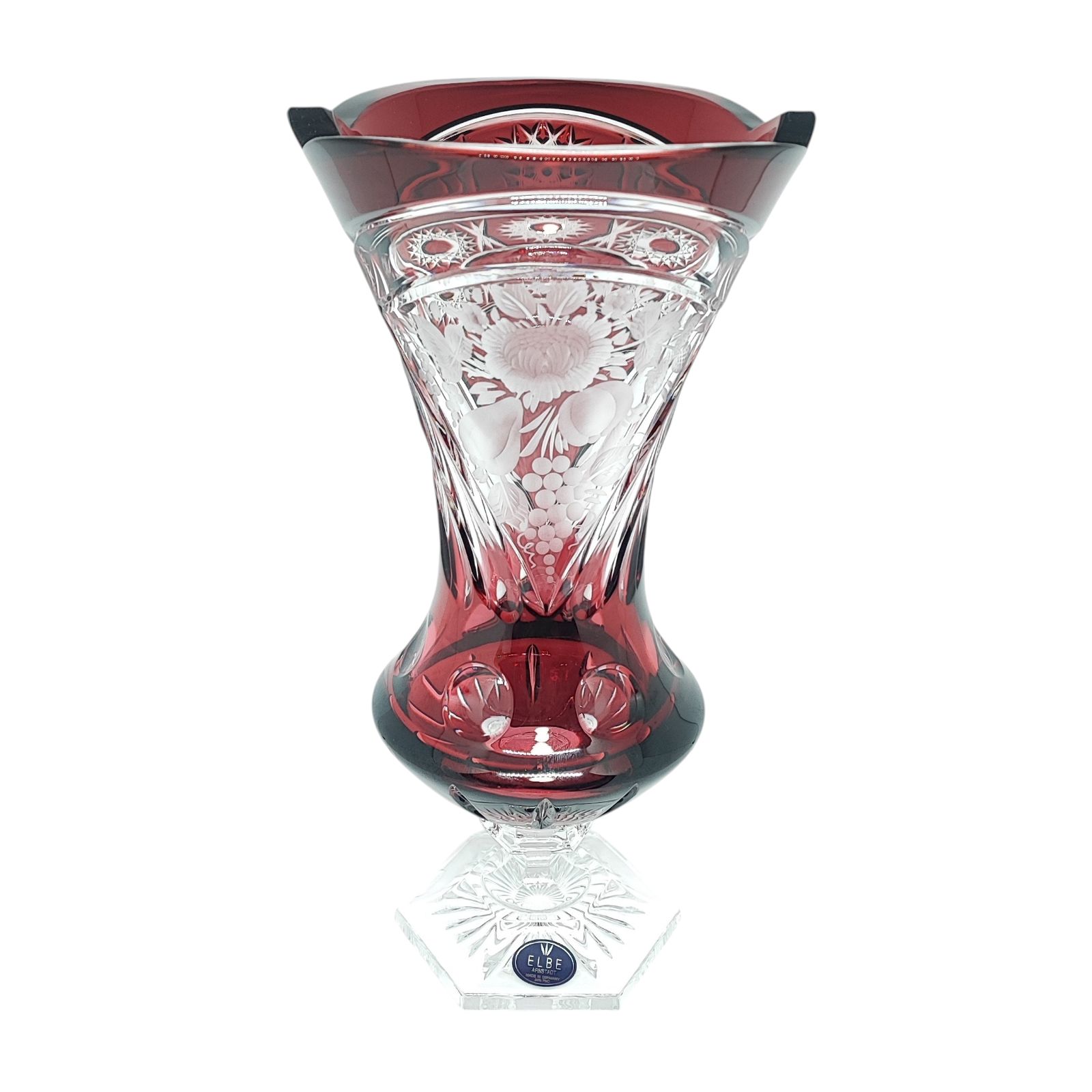 花瓶 ELBE crystal エルベ クリスタル 切子 花瓶 フラワーベース