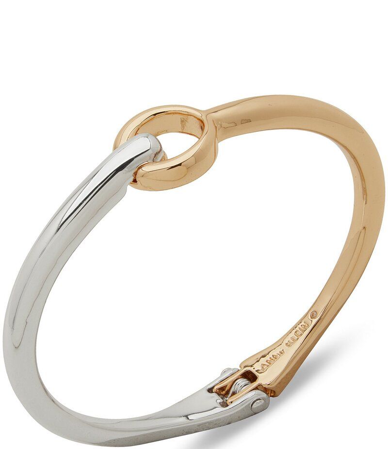 アンクライン レディース アクセサリー ブレスレット・バングル・アンクレット Anne Klein Two Tone Open Oval Bangle Bracelet Two Tone