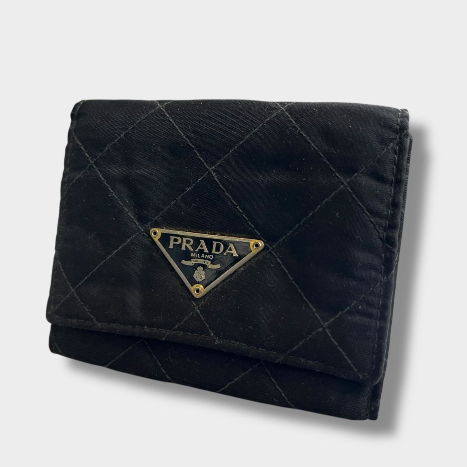 PRADA プラダ ナイロン ウォレット ブラック 三角ロゴ 三角プレート 
