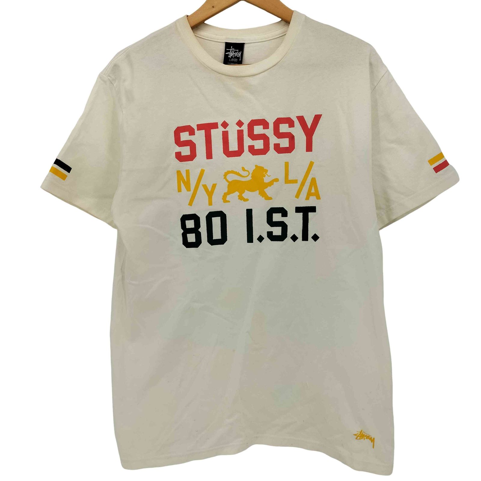 ステューシー Stussy フロント プリント 裾 ストックロゴ S/S クルー 