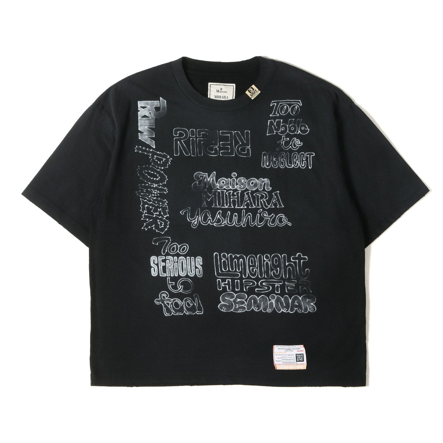 美品】MIHARA YASUHIRO ミハラヤスヒロ Tシャツ ブラック 黒 サイズ:40 