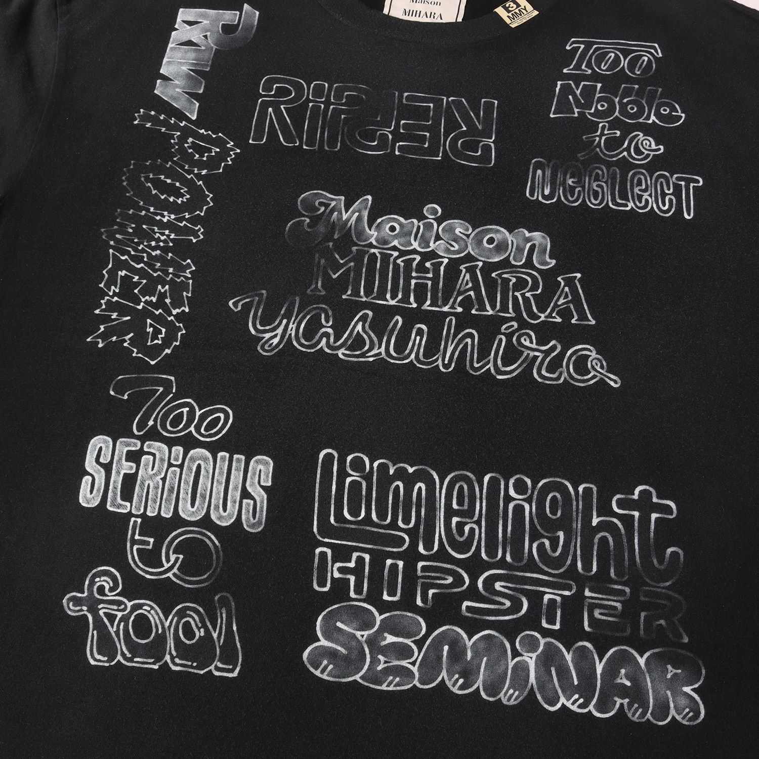 美品】MIHARA YASUHIRO ミハラヤスヒロ Tシャツ ブラック 黒 サイズ:40 