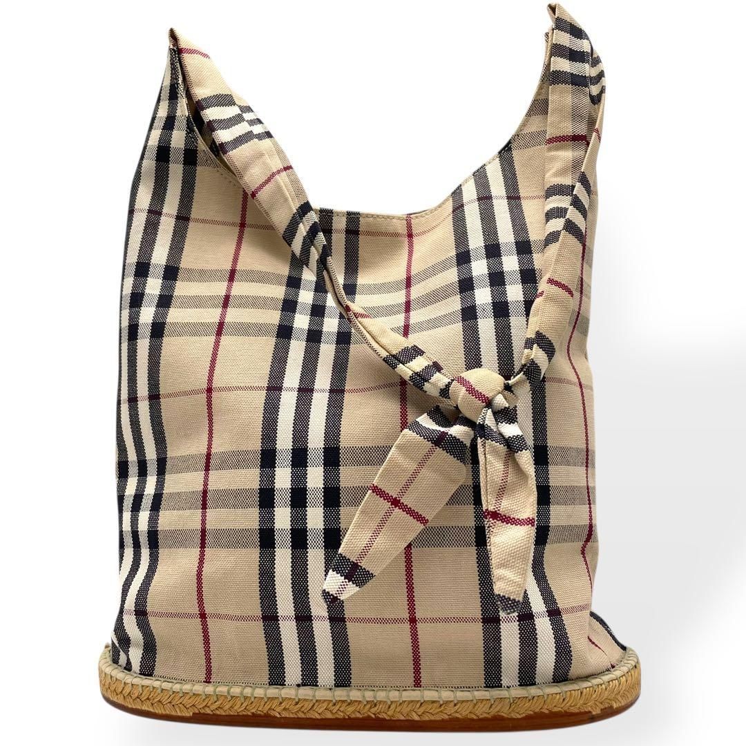 希少【BURBERRY バーバリー 】タータンチェックハンドバック ショルダーバッグ トートバッグ レザー ブラウン ボストン 大きめA4 ロンドン BURBERRY ノバチェック バーバリー ノヴァチェック 極美品 ミニボストンバッグ