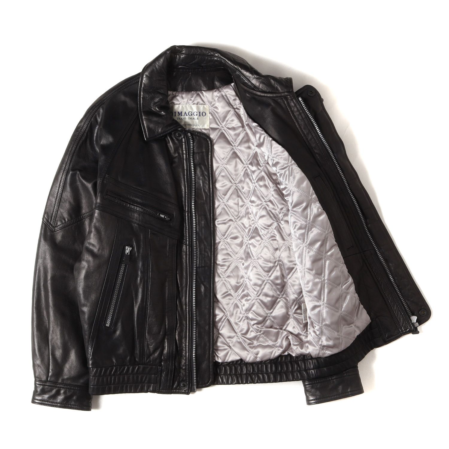 90s - 00s ヴィンテージ古着  ジャケット ブラック 黒 サイズ:2 | Vintage Used 90s カウレザー フルジップ ジャケット DIMAGGIO ディマジオ | 上着 アウター ブルゾン【メンズ】【中古】 90s - 00s ヴィンテージ古着 ジャケット ブラック 黒 サイズ:2