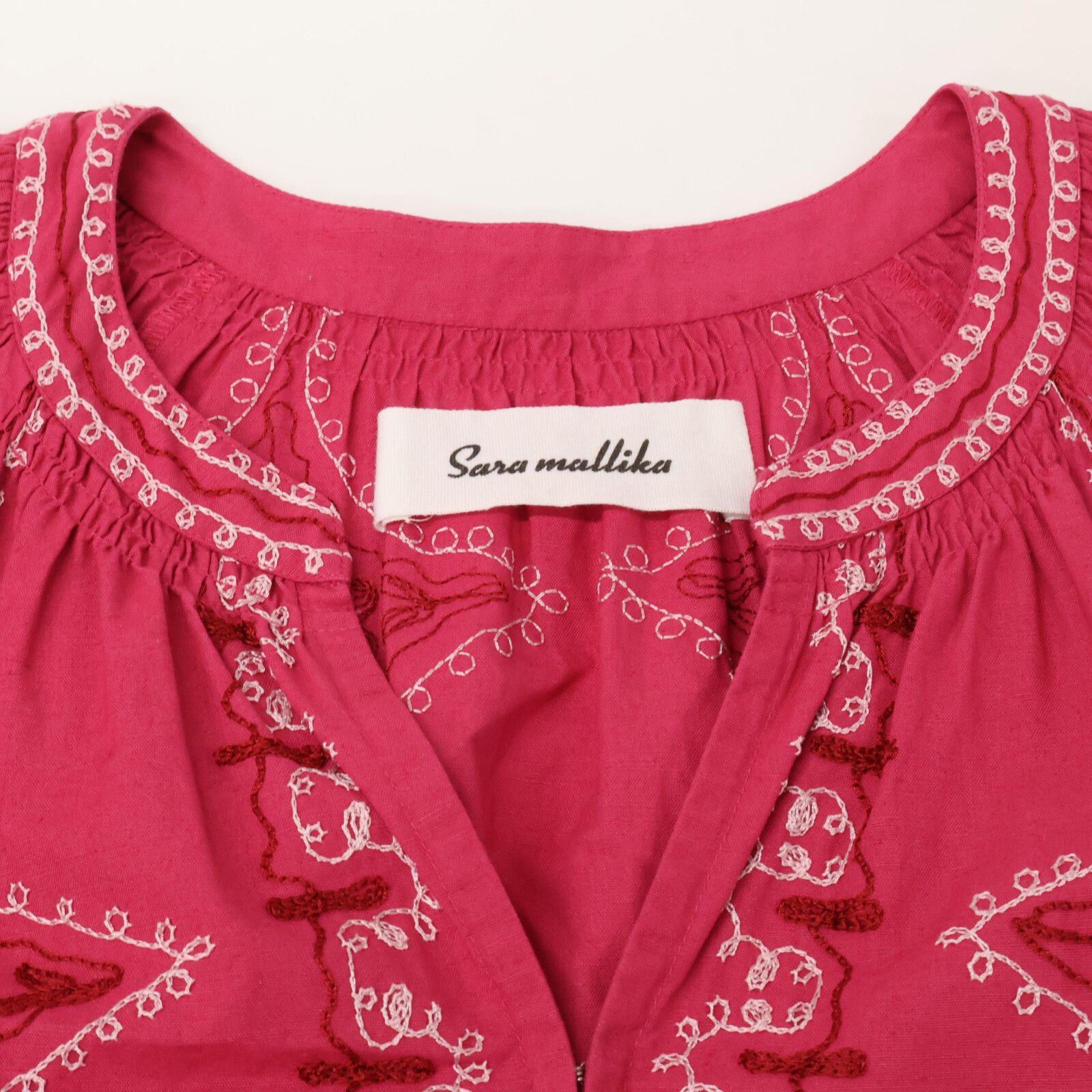 SARA MALLIKA サラ マリカ ピンク Cotton Linen Diamond Aari SARA MALLIKA サラ マリカ ピンク Cotton Linen Diamond Aari