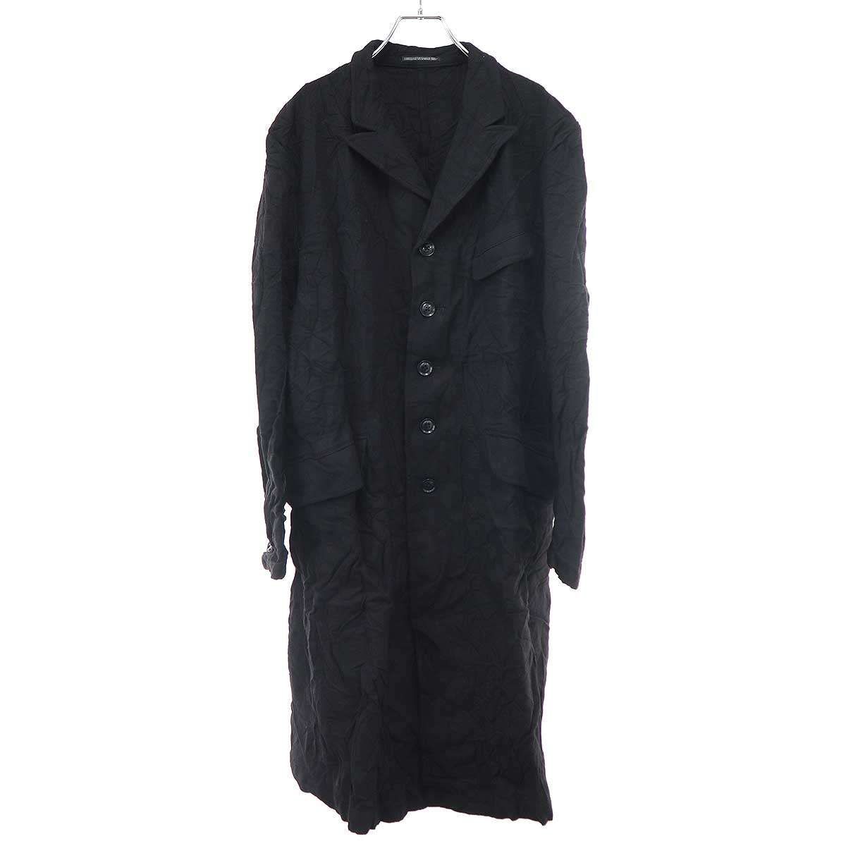 YOHJI YAMAMOTO ヨウジヤマモトプールオム ロングコート Yohji Yamamoto POUR HOMME ヨウジヤマモト プールオム 16AW シワ加工
