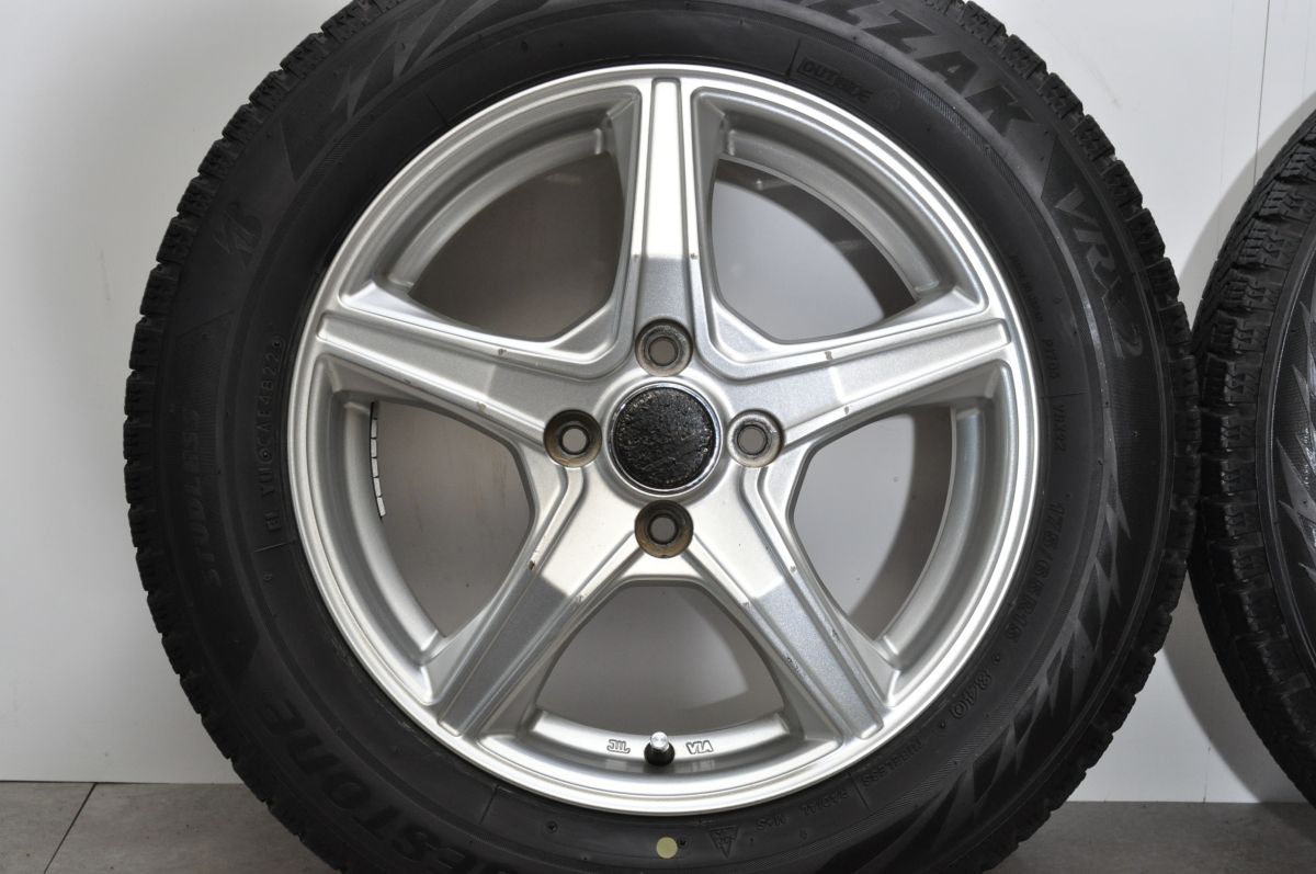 ヤリス アクア などに】バルミナ 15in 5.5J +45 PCD100 ブリヂストン 