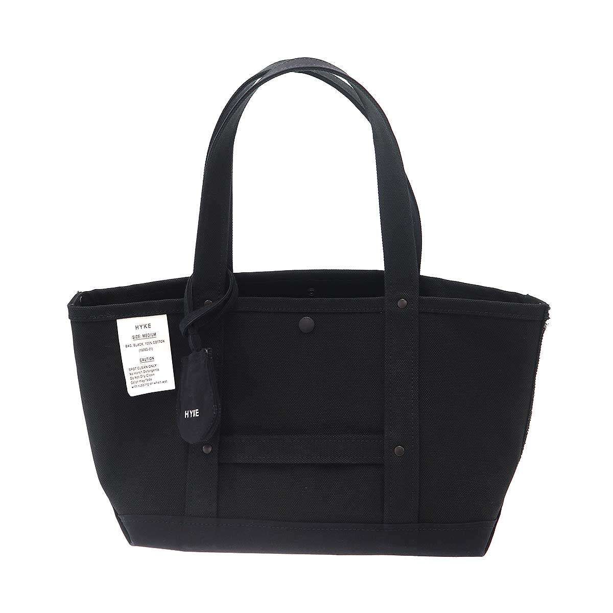 HYKE 26ss ハイク キャンバストートバッグ MEDIUM HYKE ハイク 26SS TOTE BAG MEDIUM キャンバストートバッグ ブラック M