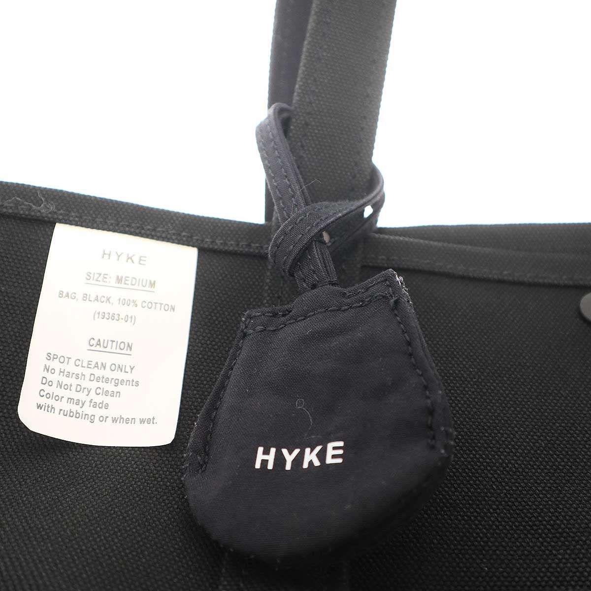 HYKE 26ss ハイク キャンバストートバッグ MEDIUM HYKE ハイク 26SS TOTE BAG MEDIUM キャンバストートバッグ ブラック M