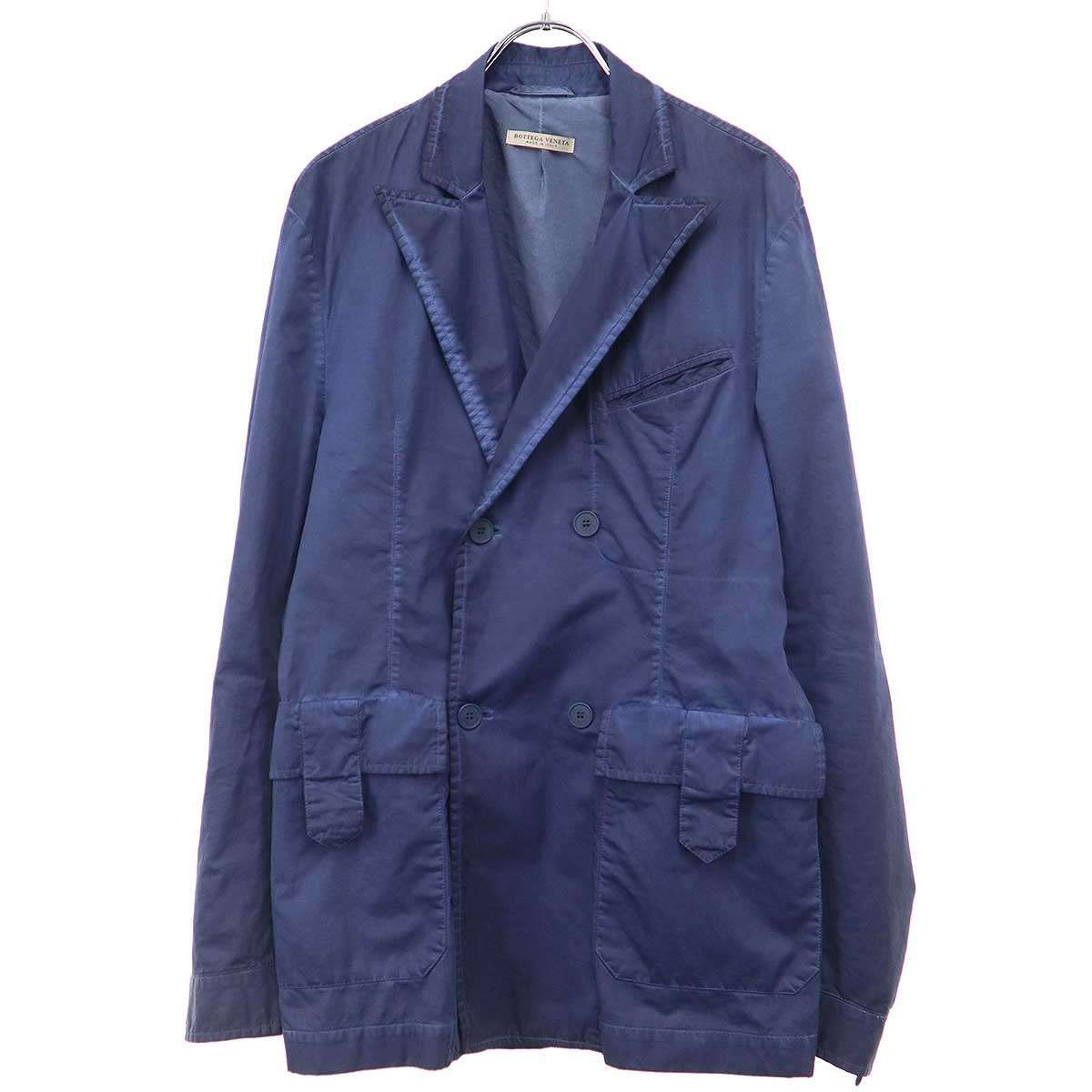 BOTTEGA VENETA ボッテガヴェネタ ダスト加工ダブルジャケット 411835 VZVW0 ブルー 48 メンズ BOTTEGA VENETA ボッテガヴェネタ ダスト加工ダブルジャケット