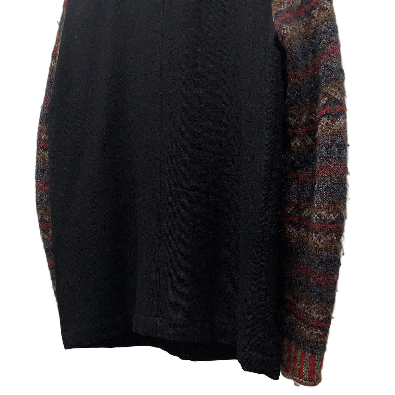 COMME des GARCONS HOMME PLUS 96AW 袖フェアアイル柄ニット切替ウール