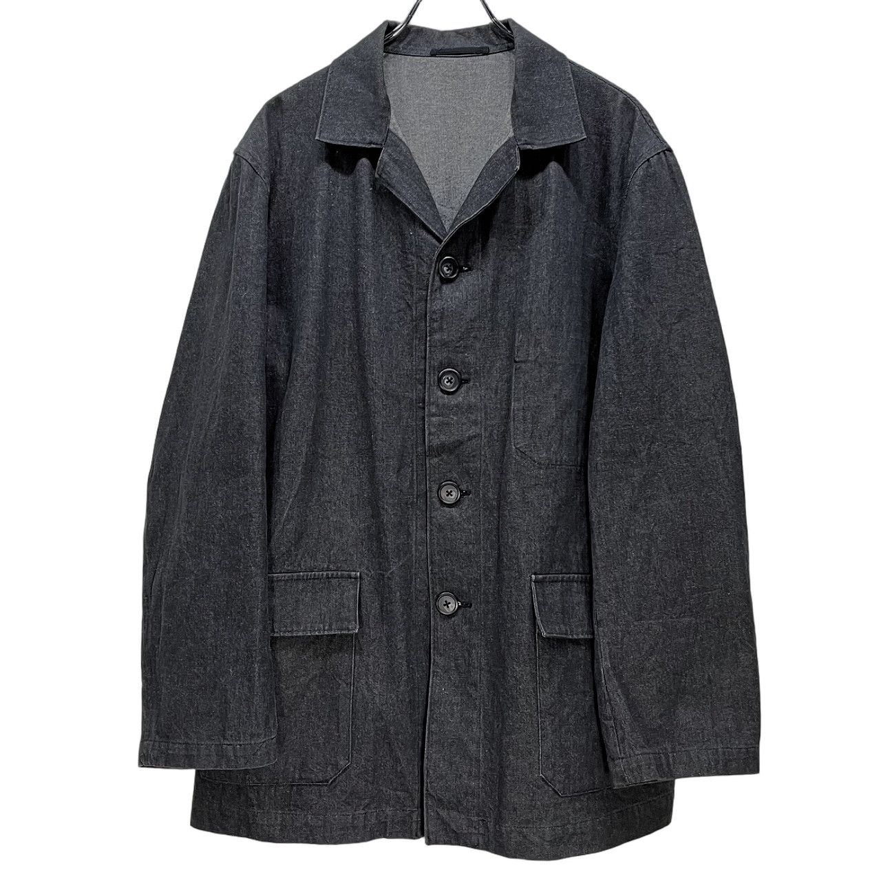 Y's for men ブラックデニムカバーオール ハーフコート ジャケット