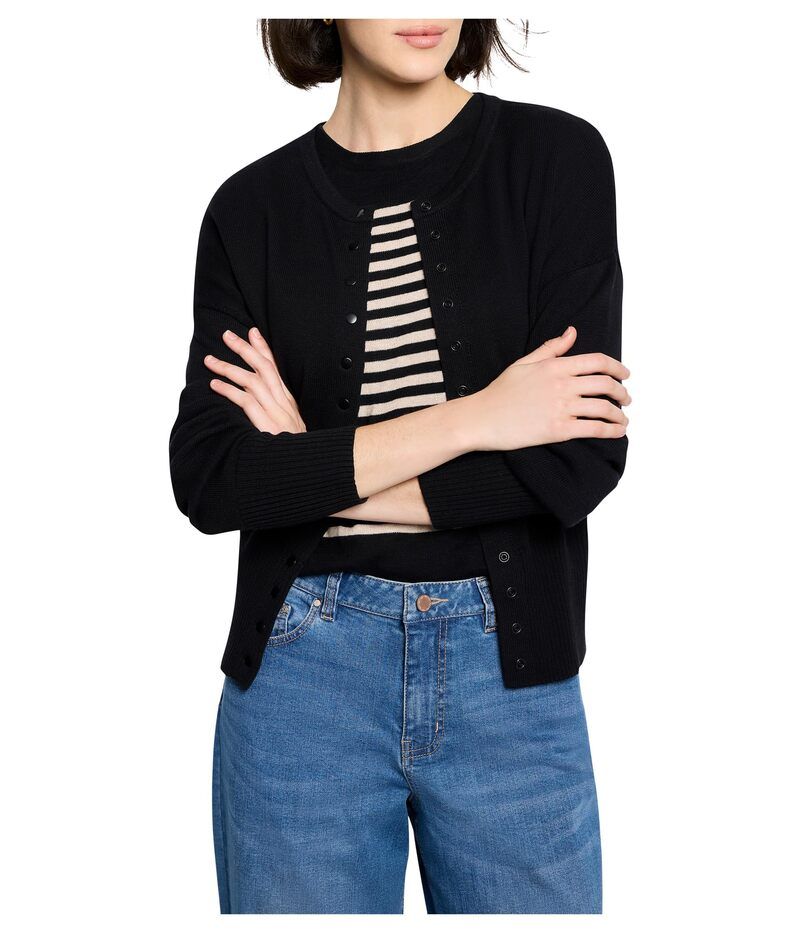 ニックプラスゾーイ レディース アウター ニット・セーター プチ コットン カーディガン NICZOE Petite Snap It Up Pure Cotton Cardigan Black Onyx ブラック
