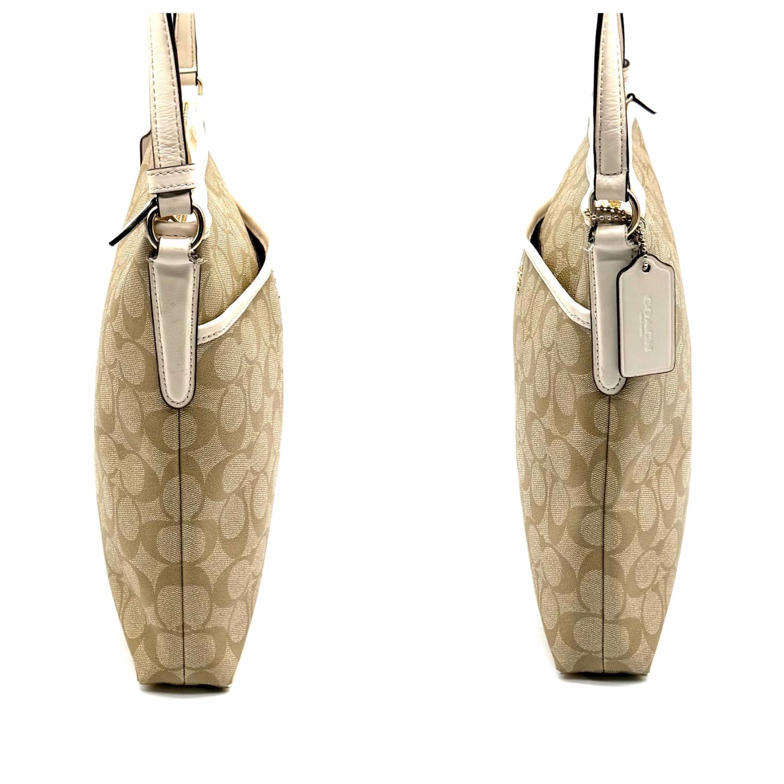 COACH y2k signature shoulder bag beige PVC unisex コーチ 