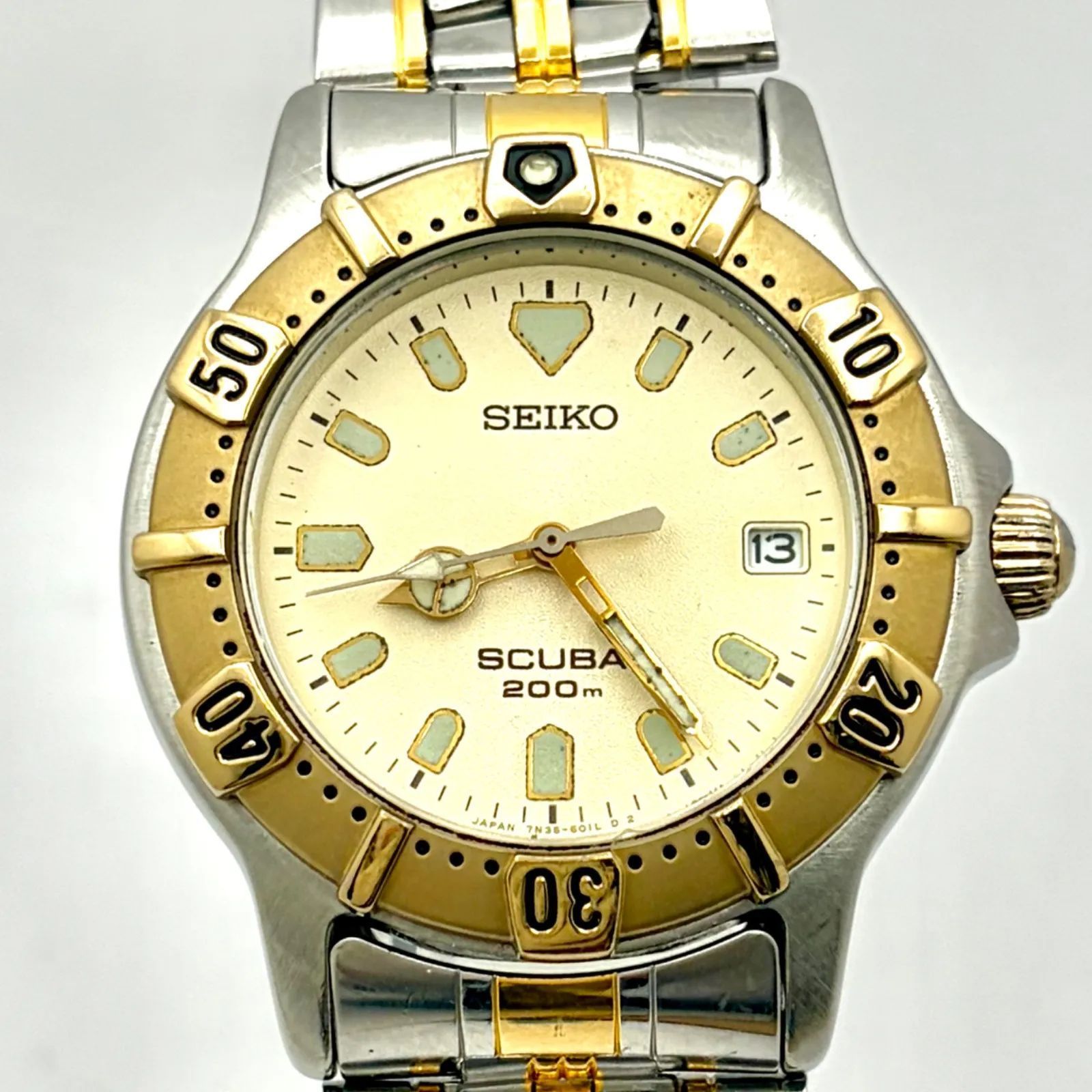 新品電池】SEIKO セイコー SCUBA スキューバ メンズ 腕時計 ダイバー 