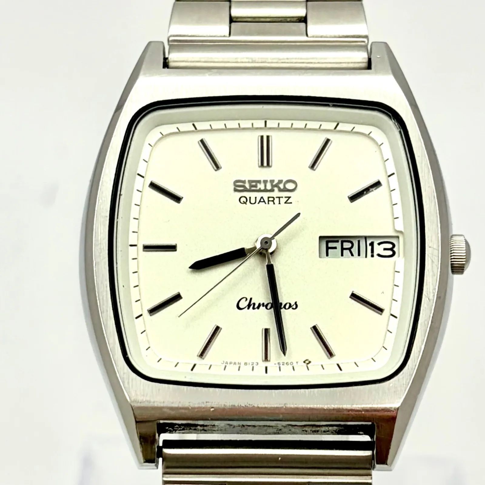新品電池】SEIKO セイコー Chronos クロノス メンズ 腕時計 シルバー 