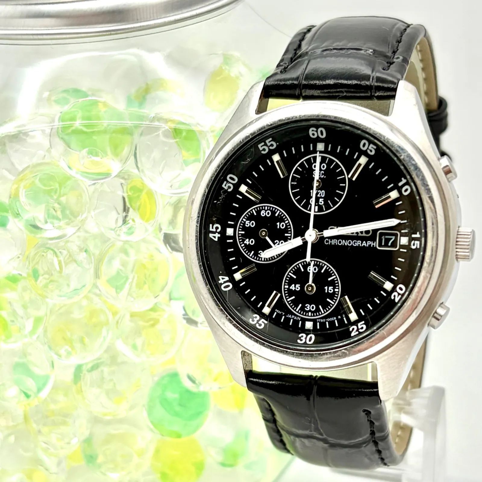 新品電池】SEIKO セイコー メンズ 腕時計 クロノグラフ シルバー 7T92 