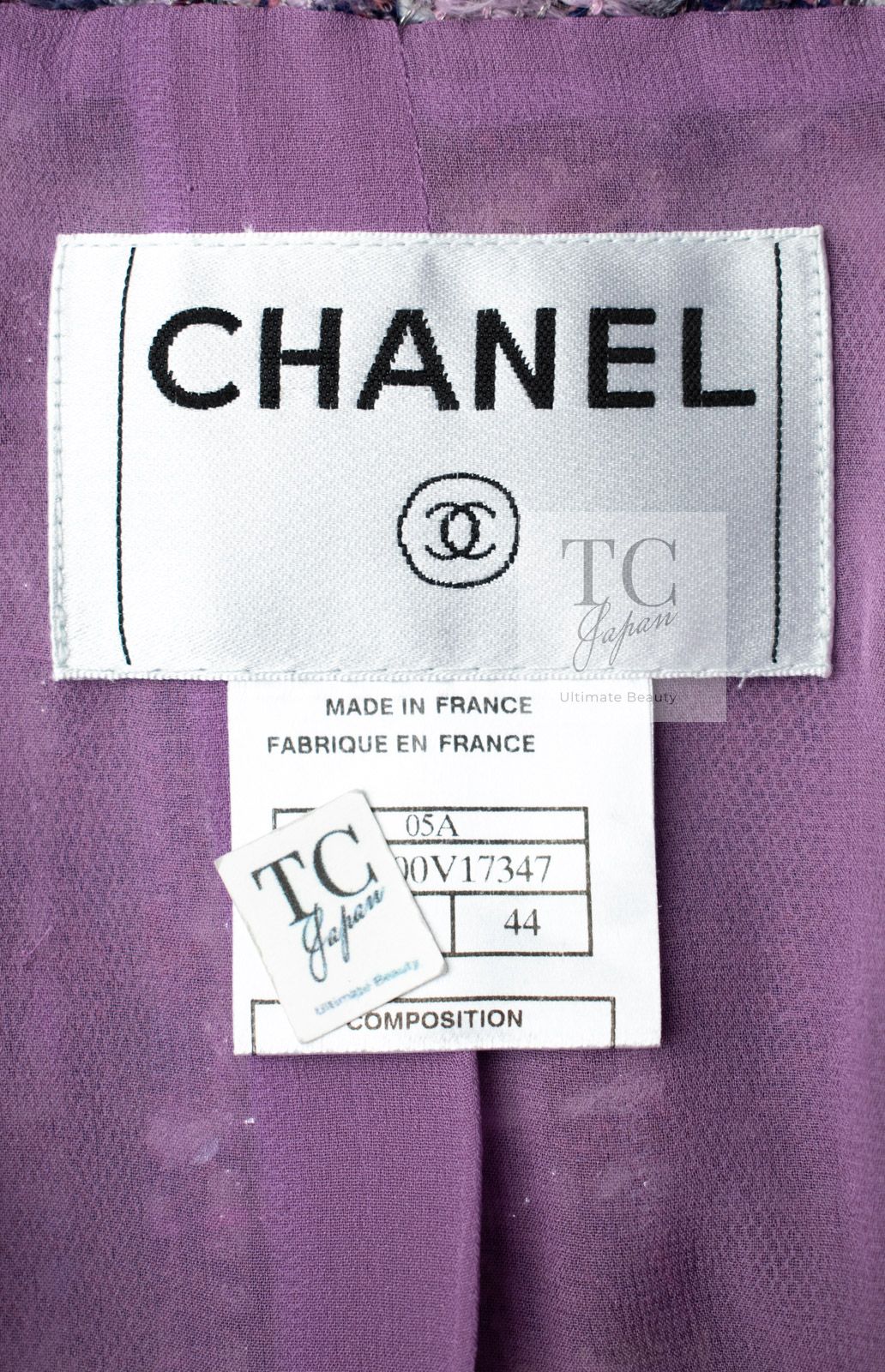 シャネル ジャケット スーツ CHANEL パープル ラベンダー ソフト
