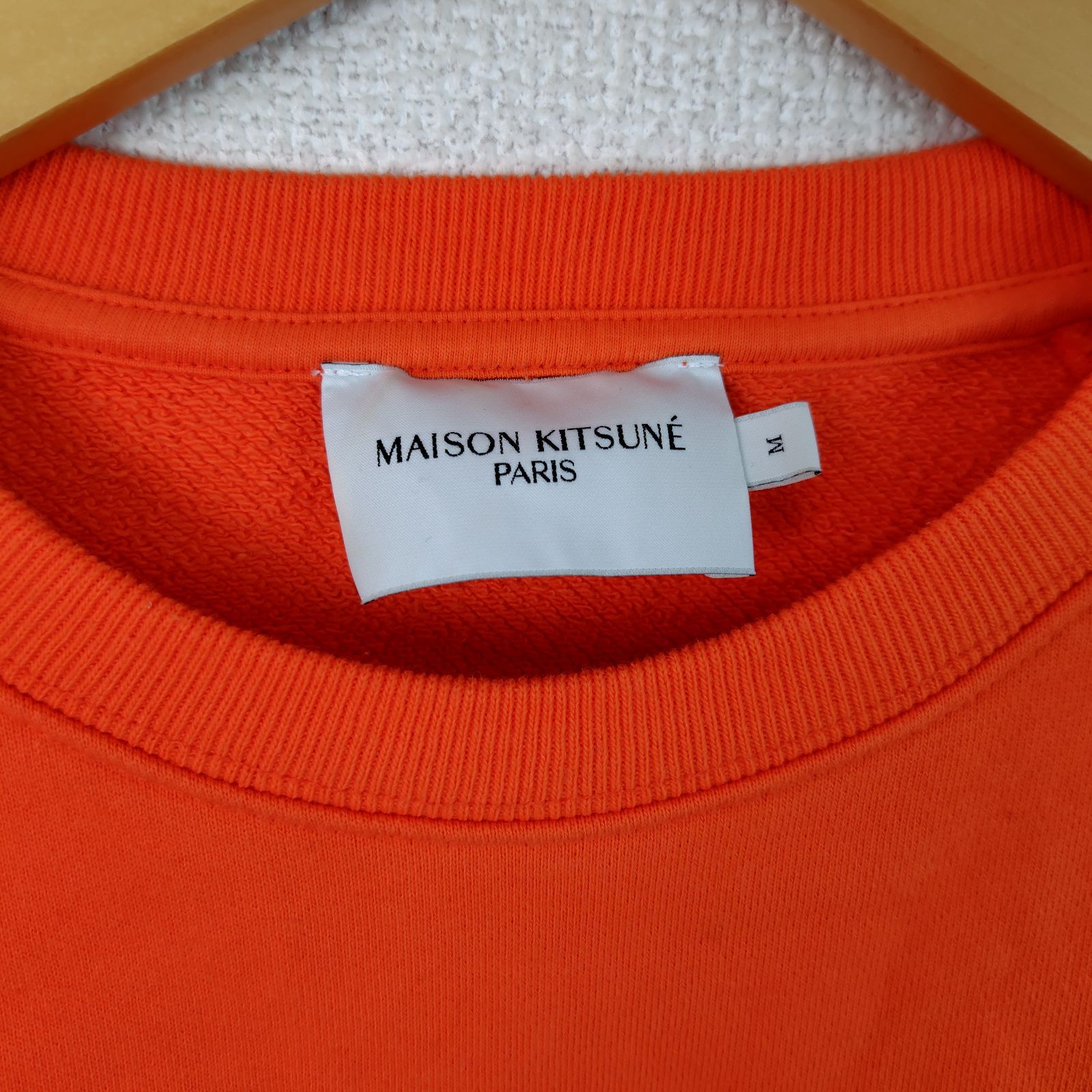 MAISON KITSUNÉ メゾンキツネ スウェット ロゴ刺繍 オレンジ Mサイズ 