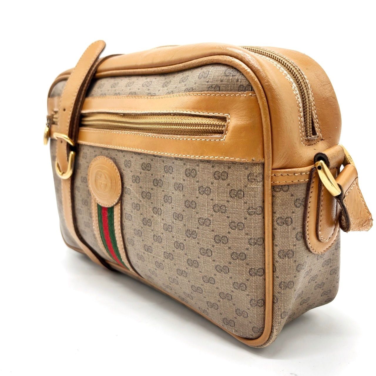 良品】OLDGUCCI グッチ シェリーライン マイクロGG柄 PVC ショルダー 
