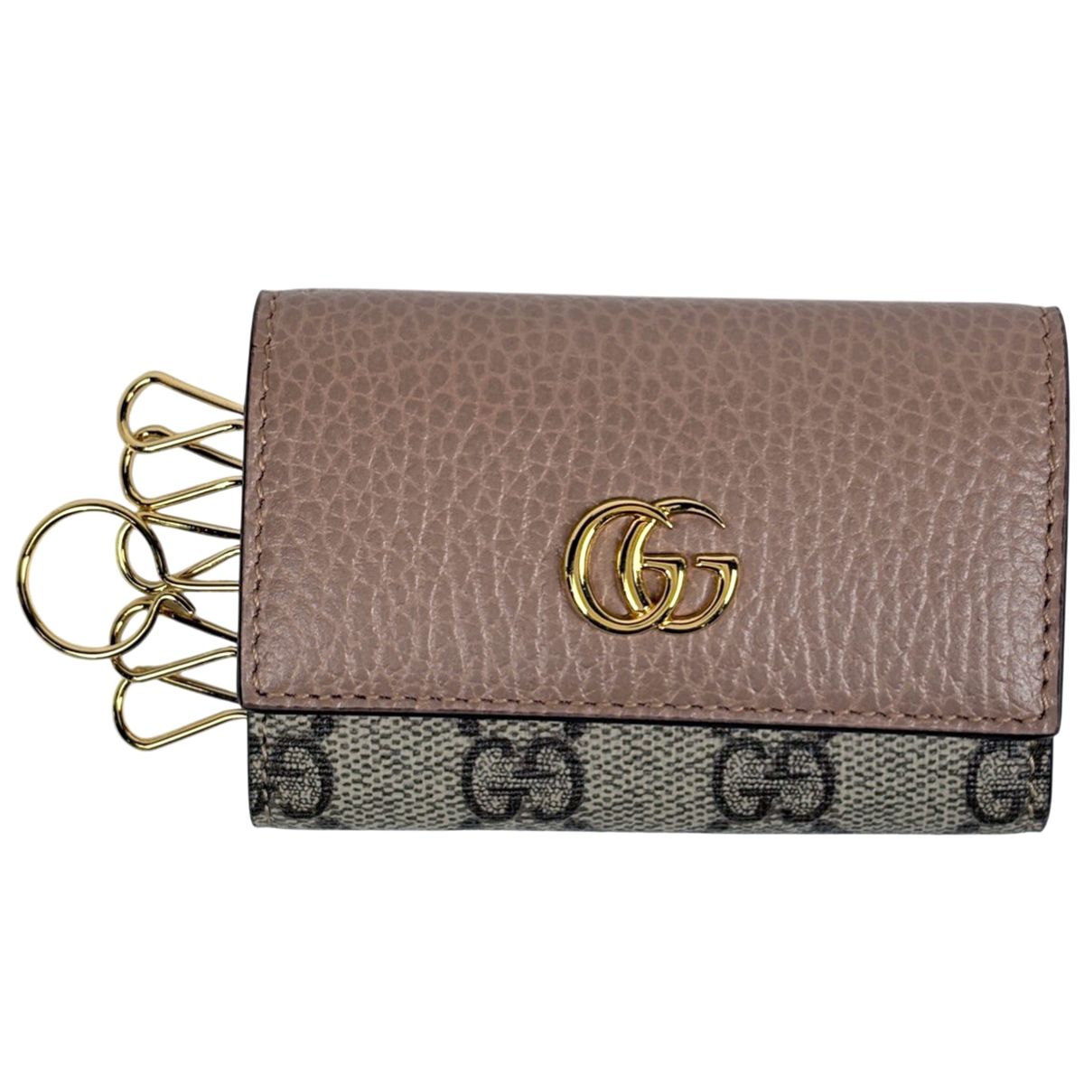 グッチ GUCCI GGマーモント 6連 キーケース ダブルG キーフック キー
