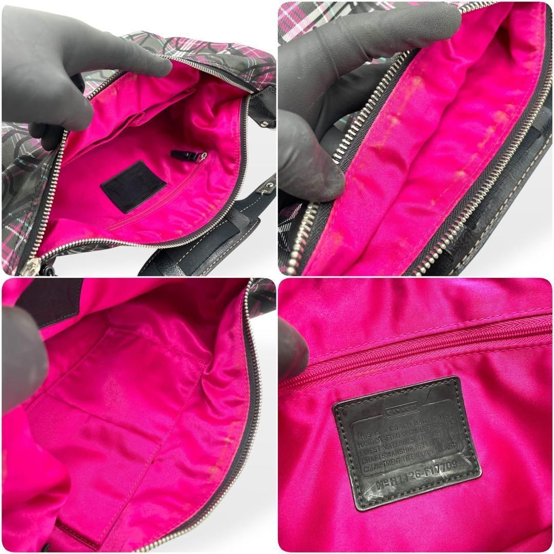 極美品 COACH コーチ ショルダーバッグ シグネチャー マルチカラー 