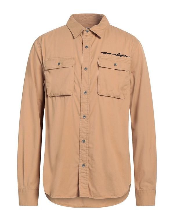 トゥルーレリジョン メンズ トップス シャツ TRUE RELIGION 無地シャツ Camel キャメル