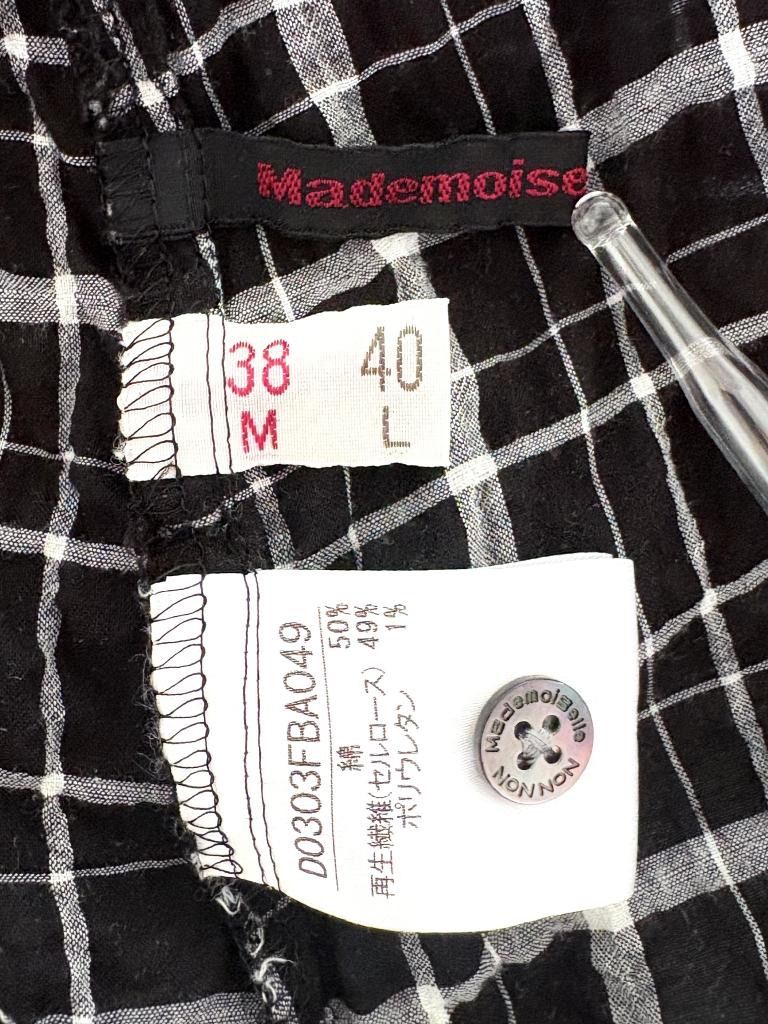 Mademoiselle NON NON マドモアゼルノンノン チェック柄シャツ 日本製