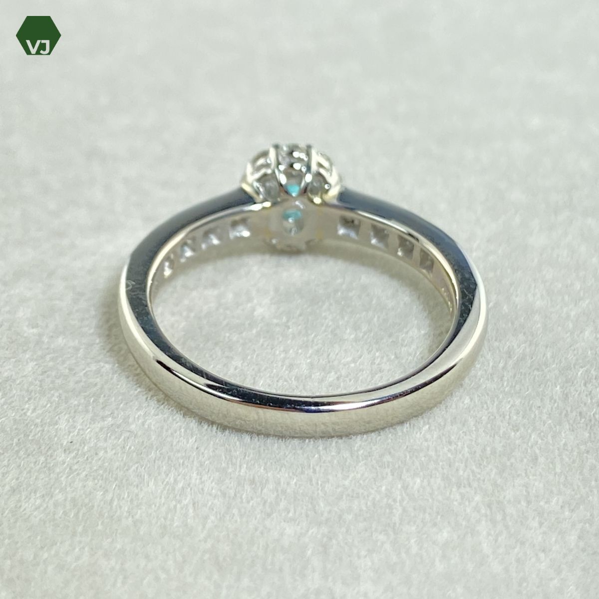 33-18】ブラジル産パライバトルマリン ダイヤ リング0.123ct D0.36ct 