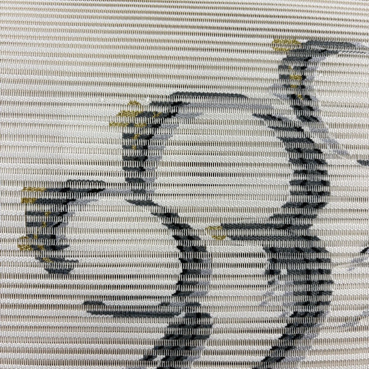 美品】 名古屋帯 秀品 夏帯 絽 八寸名古屋帯 蓑亀 金糸 ベージュ 正絹