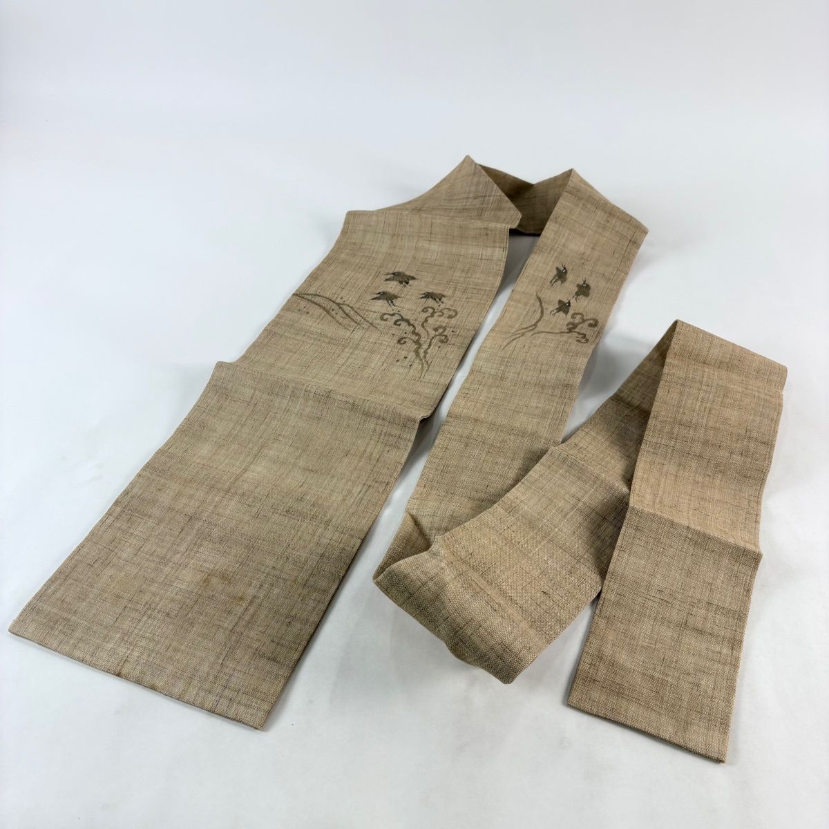 名古屋帯 名品 夏帯 鳥 波 薄茶色 麻 【中古】 - メルカリ