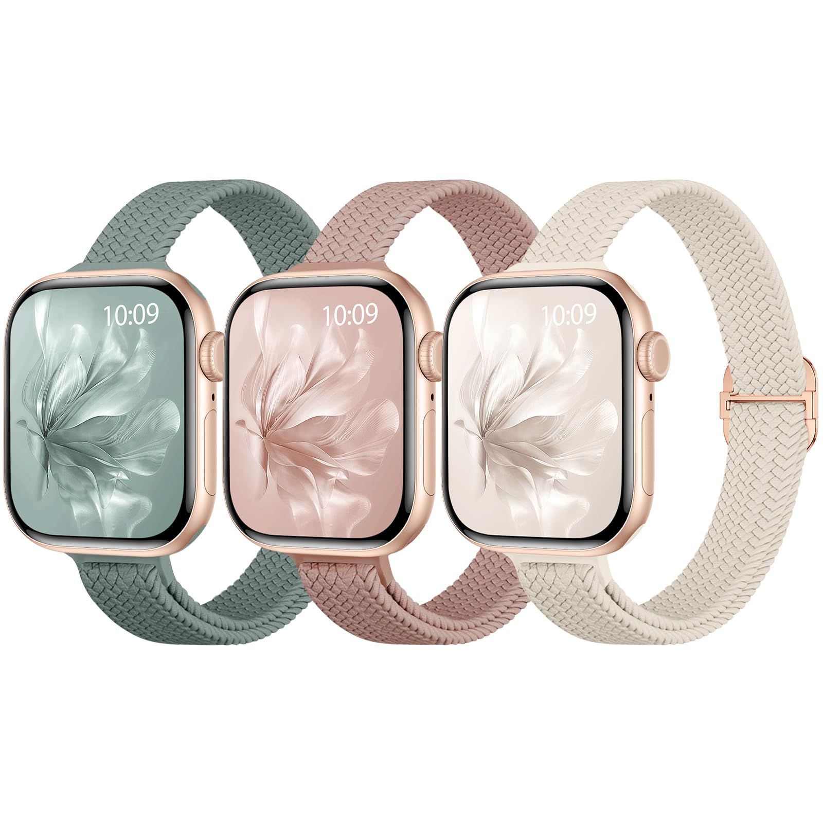 コンパチブル Apple Watch バンド 44mm 45mm 2本セット 頑丈な金属製の保護ケース付きシリコン時計ベルトと交換用帆布スト