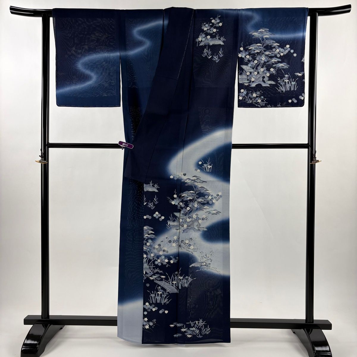 美品】 訪問着 身丈163.5cm 裄丈64cm M 薄物 しょうざん 生紬 夏紬地 