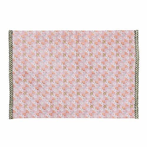 新品 なーむくまちゃん工房 花柄 経机掛け 金襴敷物 防炎加工 1尺6寸用 サイズ26cmx38cm (16号 002．桜色)