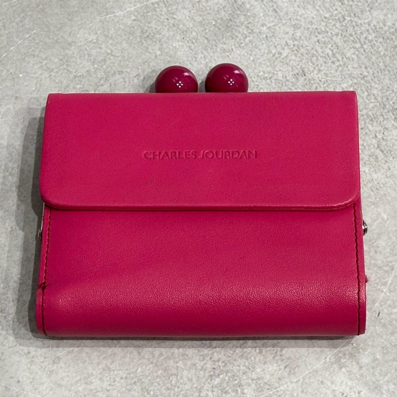 財布 レディース CHARLES JOURDAN シャルルジョルダン がま口 CHARLES JOURDAN シャルルジョルダン がま口 三つ折り財布 レザー