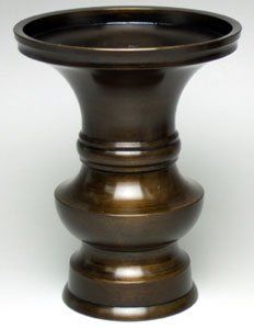 新品 京仏壇はやし 仏具 花立 色付 3寸 真鍮製 ※各ご宗派でお使いいただけます