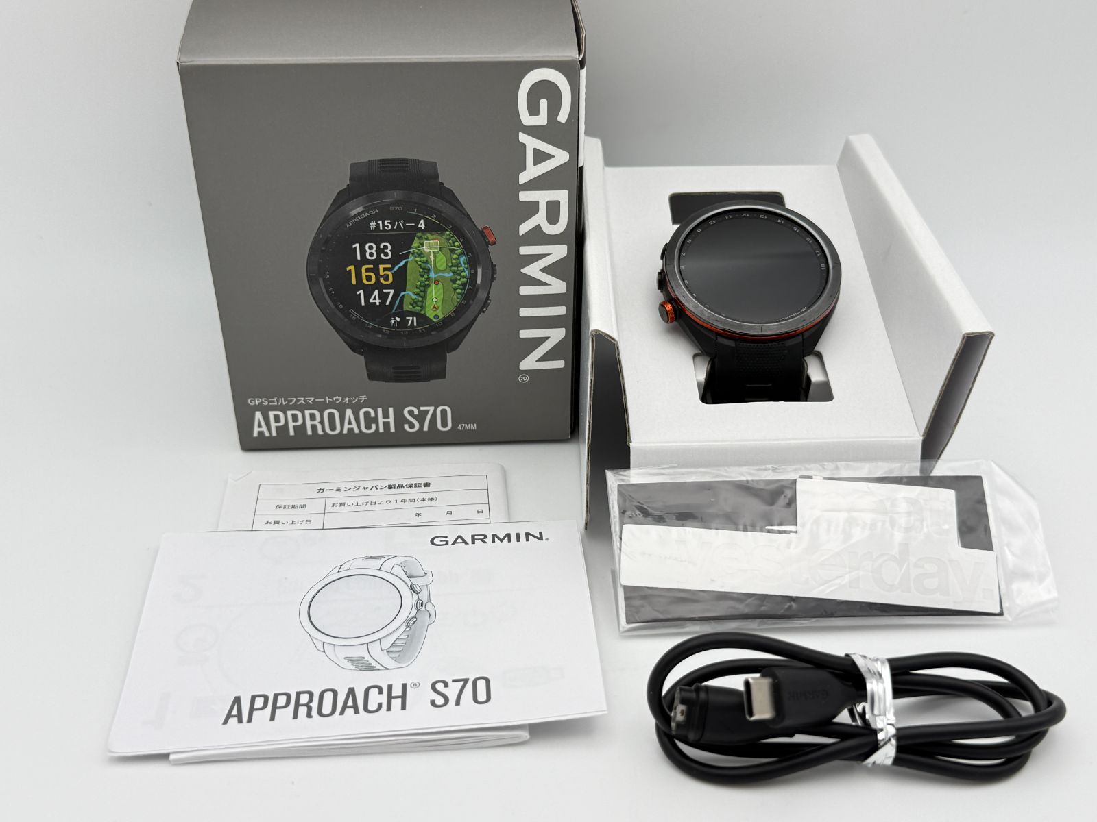 極上美品】GARMIN Approach S70 47mm ブラック ガーミン アプローチ 