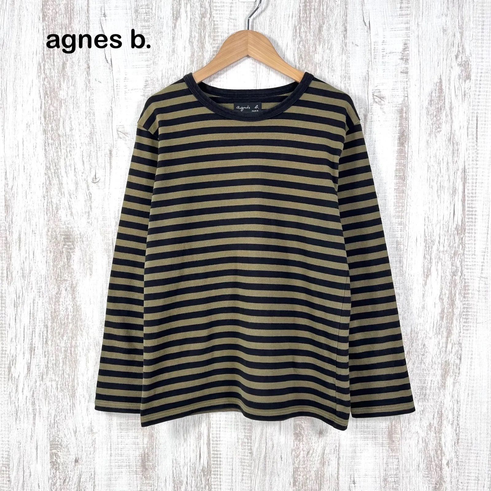 agnes b. アニエスベー 定番 ボーダー コットン オーバーサイズ ロング 