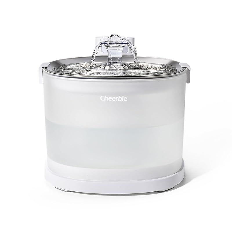 Cheerble 猫自動給水器 水飲み器 ポンプレス磁力給水 コードレス 100%漏電なし スマートセンサー感知 楽々洗浄 組み立て簡単 2つの給水モード 大容量2L 静音 フィルター付き (E1+) 1