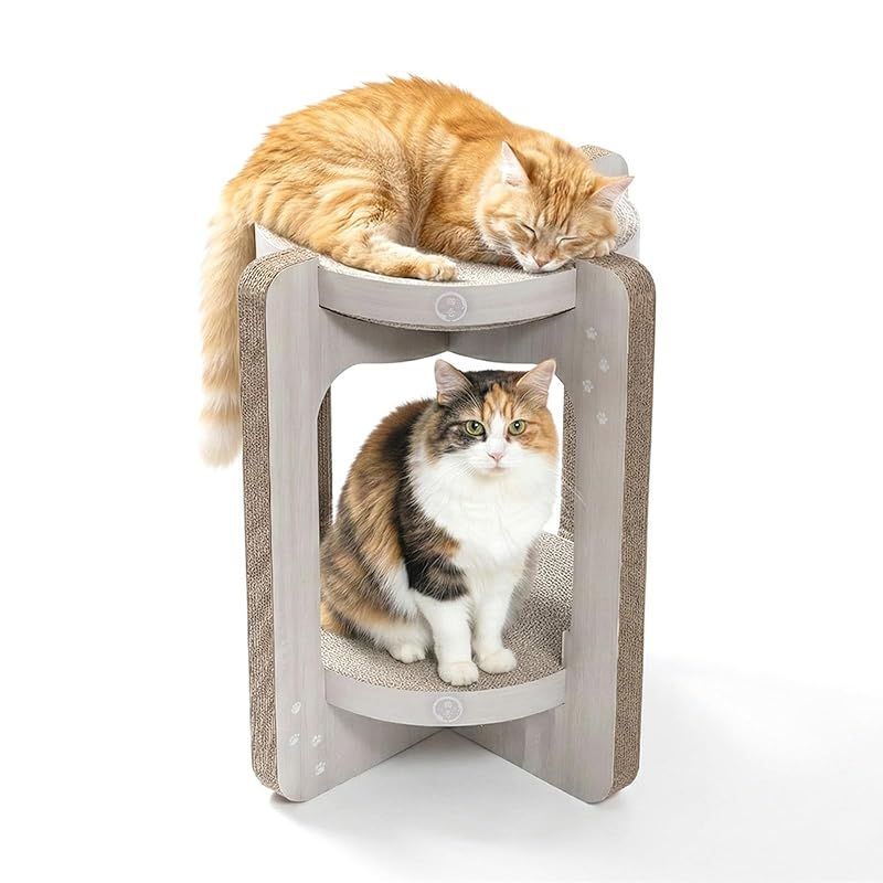 猫壱 爪研ぎ バリバリボウルタワー ナチュラル レギュラー 1