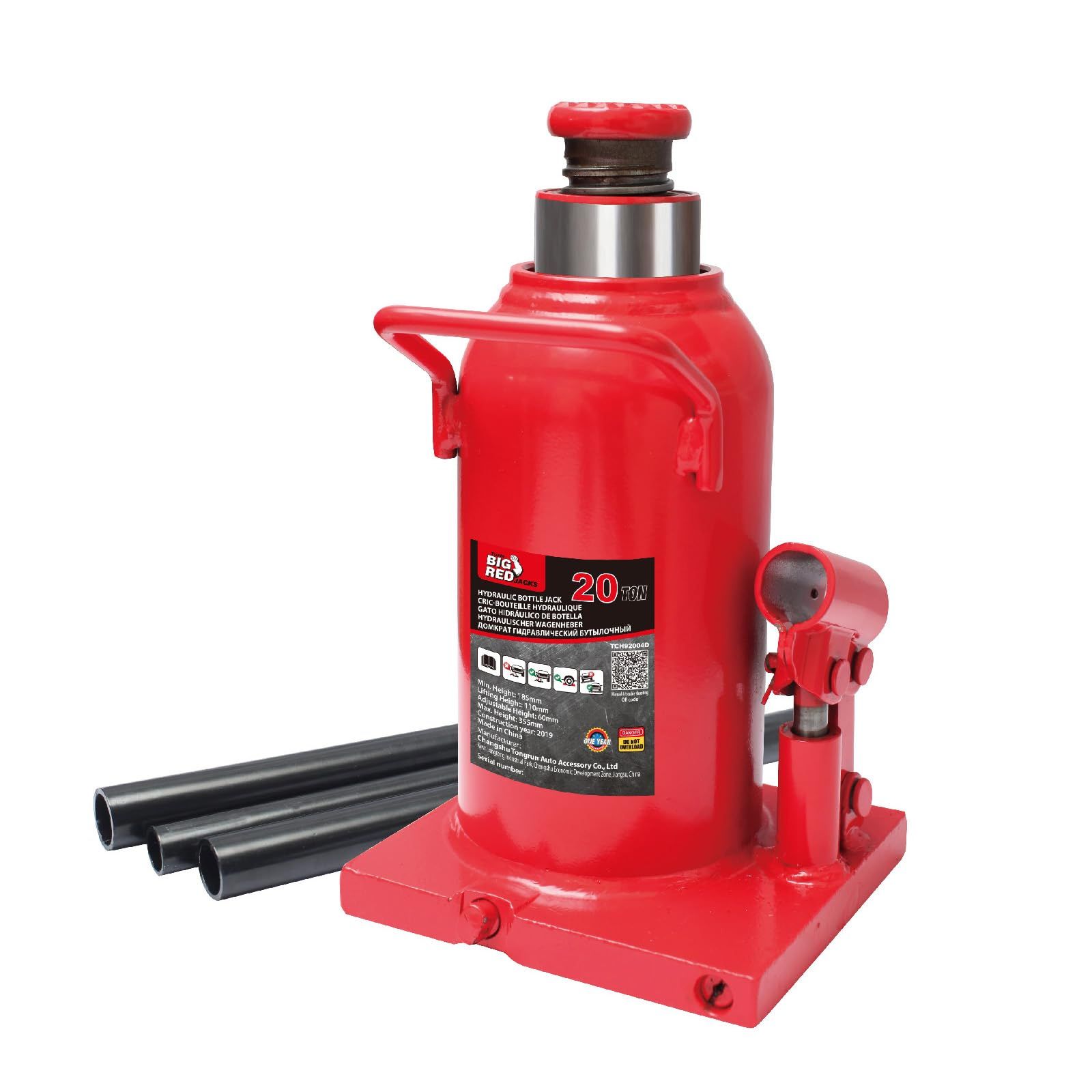 BIG RED 油圧ジャッキ 20t ダルマジャッキ 最低位220mm/最高位420mm 車