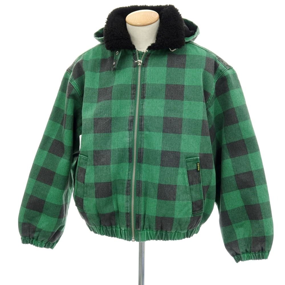 【中古】シュプリーム Supreme 2025年秋冬 Faux Shearling Lined Bomber Jacket チェック 中綿入り ボンバージャケット グリーンxブラック【サイズM】【メンズ】 中古】シュプリーム Supreme 2025年秋冬 Faux Shearling Lined Bomber