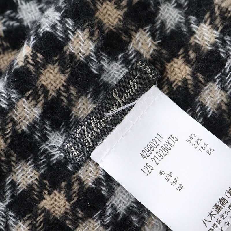【美品】Faliero Sarti ファリエロサルティ チェック柄シルクストール ファリエロサルティ Faliero Sarti ウールカシミヤシルク チェック
