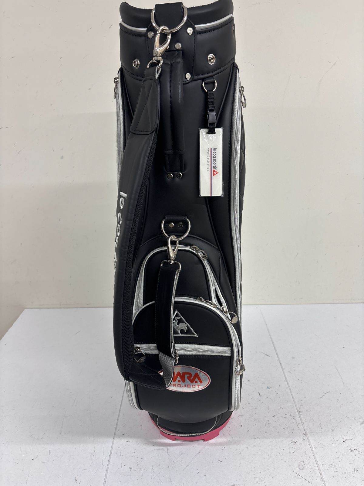 キャディバッグ 黒×ピンク