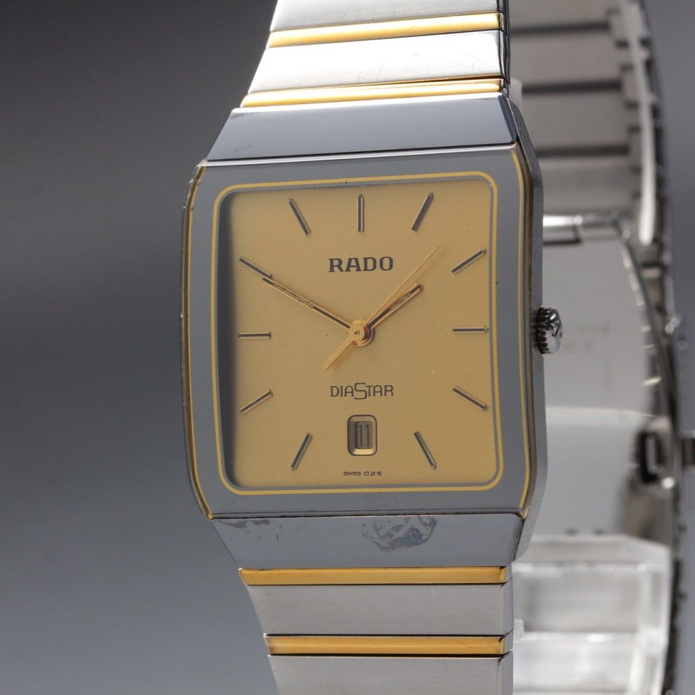 稼働品】RADO Diastar 129.0266.3 ゴールド クオーツ メンズ #16897 