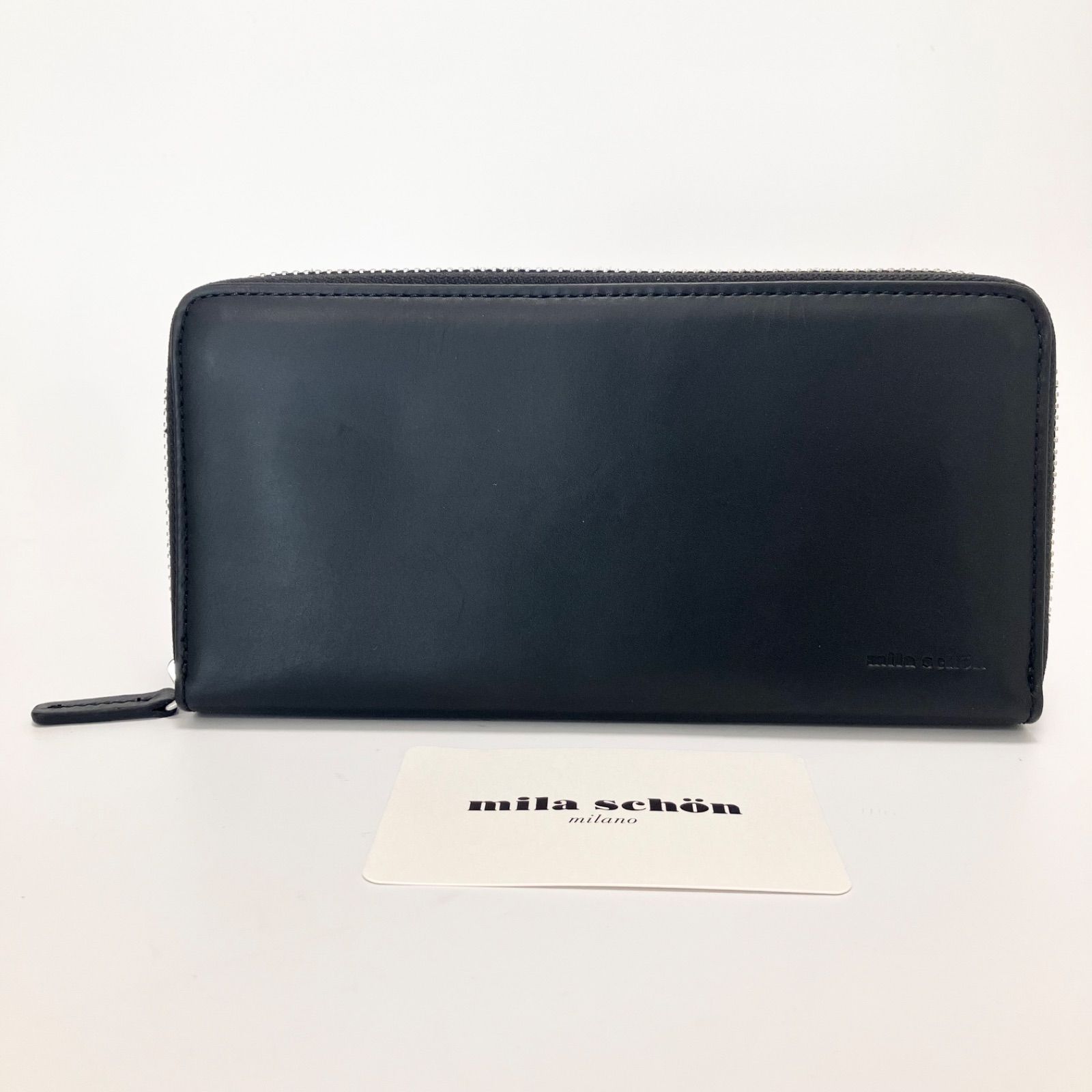 G816 未使用 Mila schon ミラショーン 財布 長財布 ブラック 黒 メンズ 