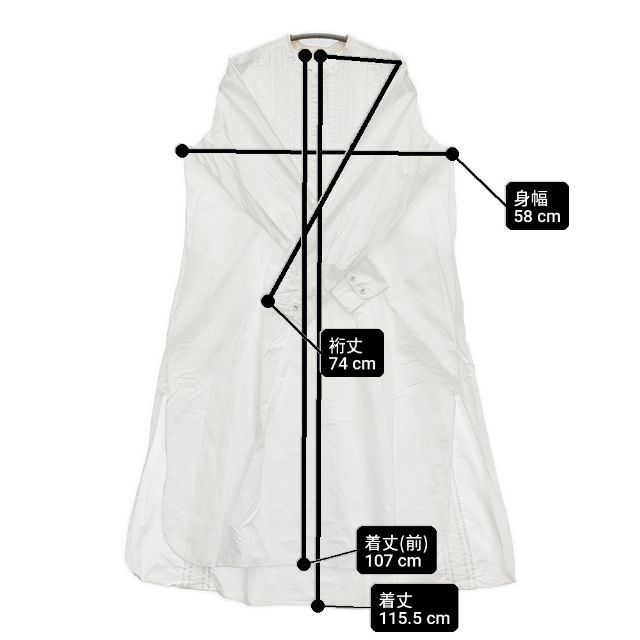 Pheeta PH20CL ピンタック インド製コットンドレス サイズ2 レースプル 