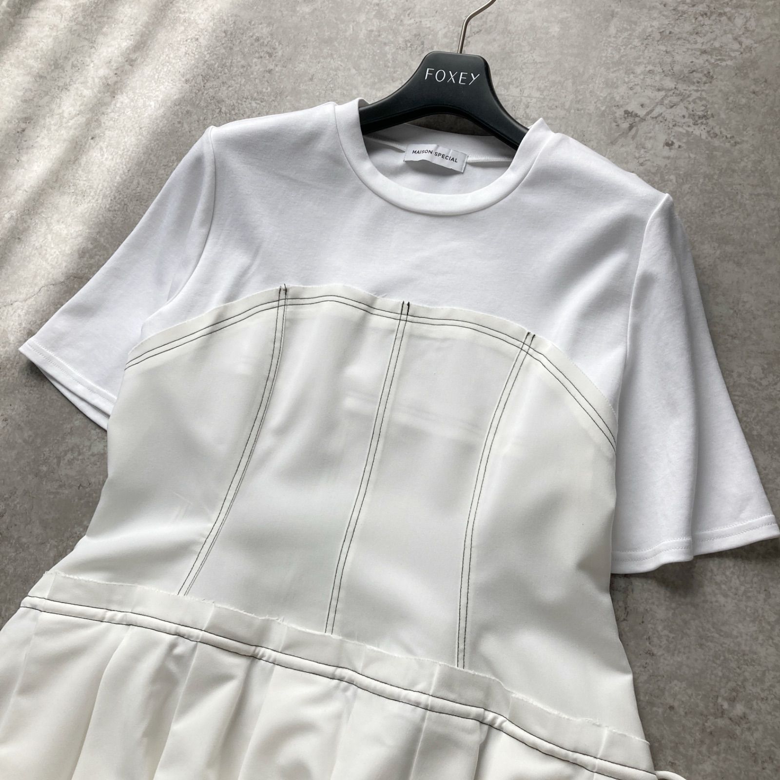 美品 MAISON SPECIAL メゾンスペシャル ドッキングバルーンヘムTシャツ